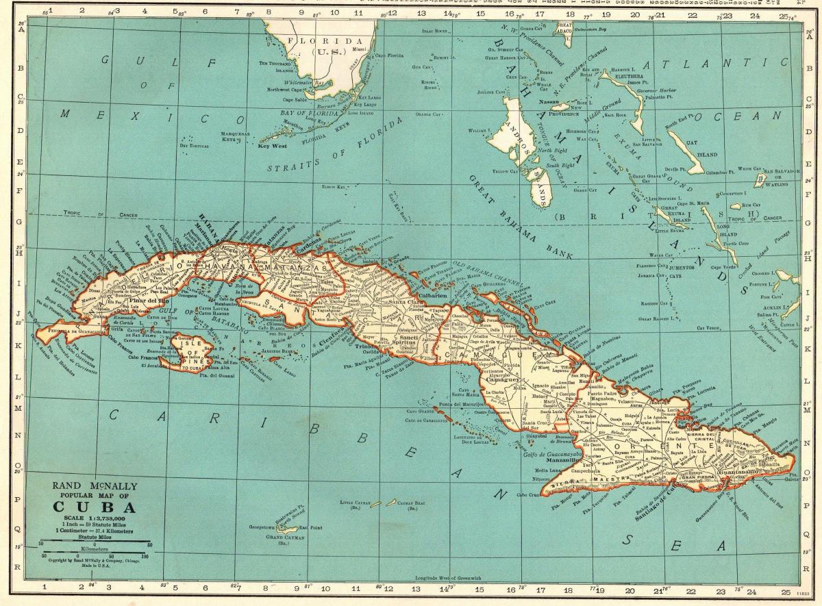 Historische kaart van Cuba