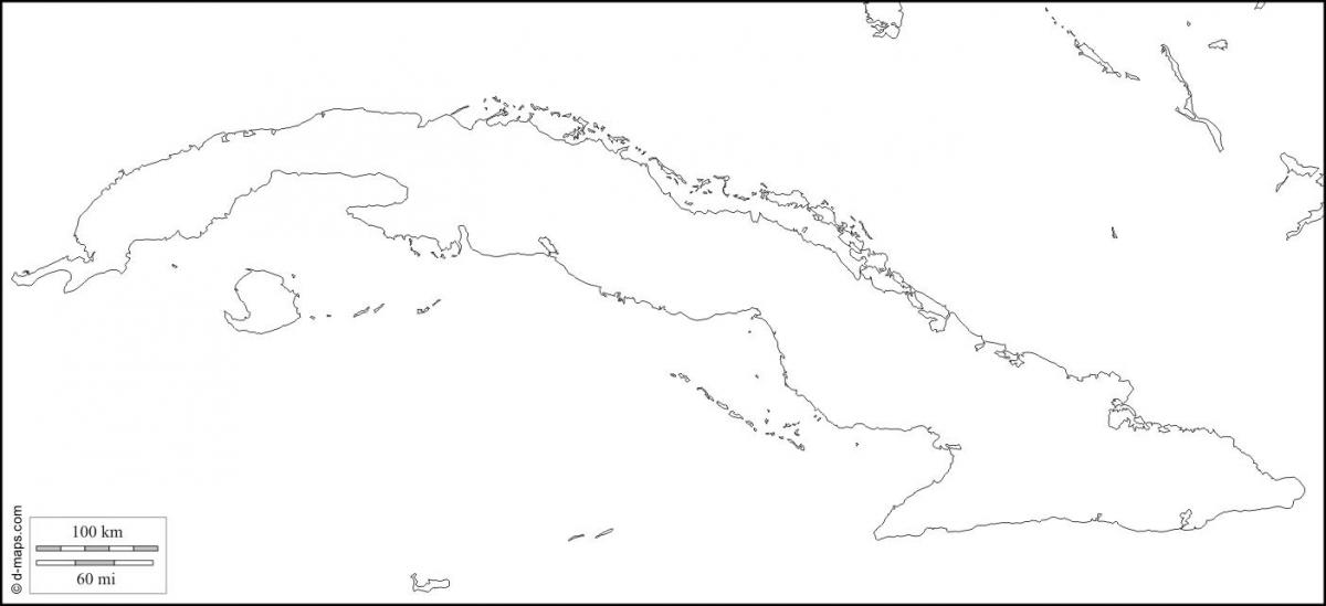 Cuba contouren kaart