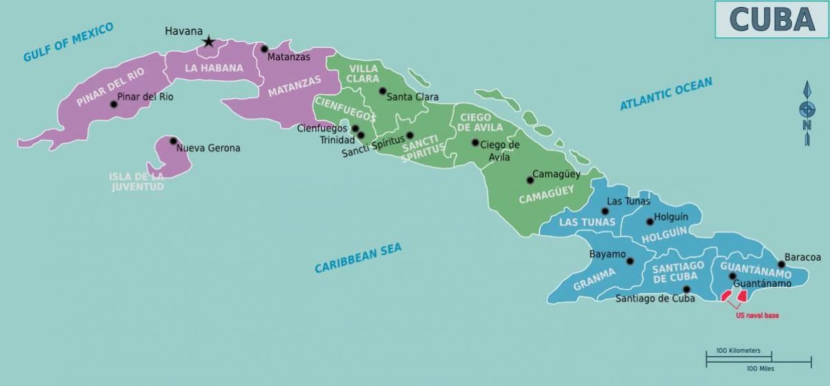 Cuba gebieden kaart