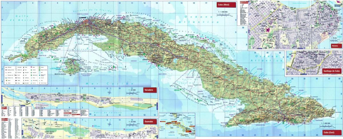 Grote kaart van Cuba