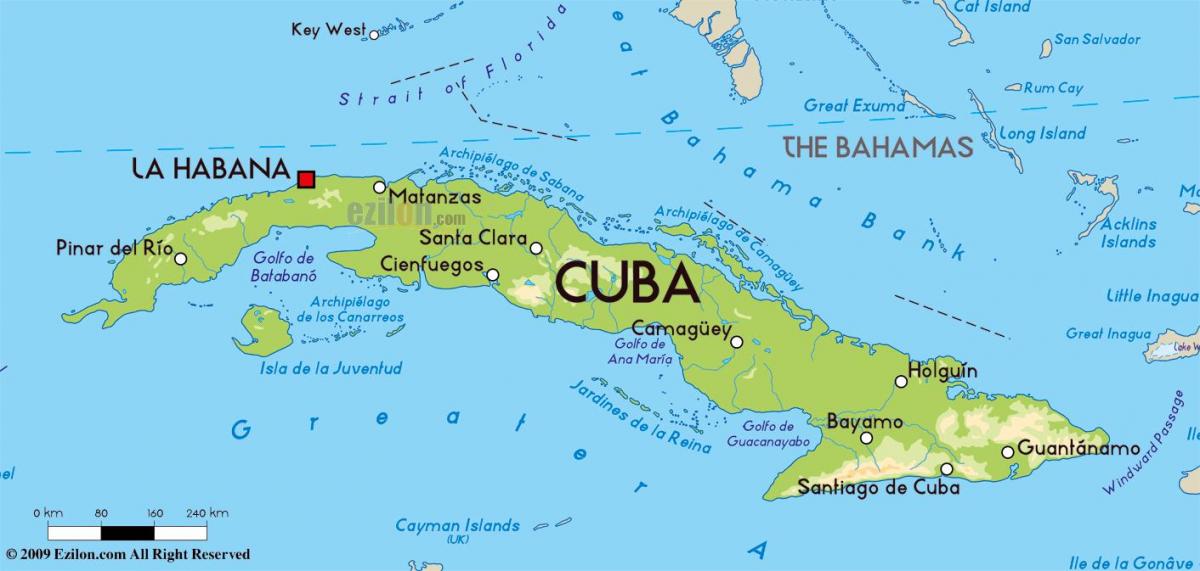 Cuba hoofdstad kaart